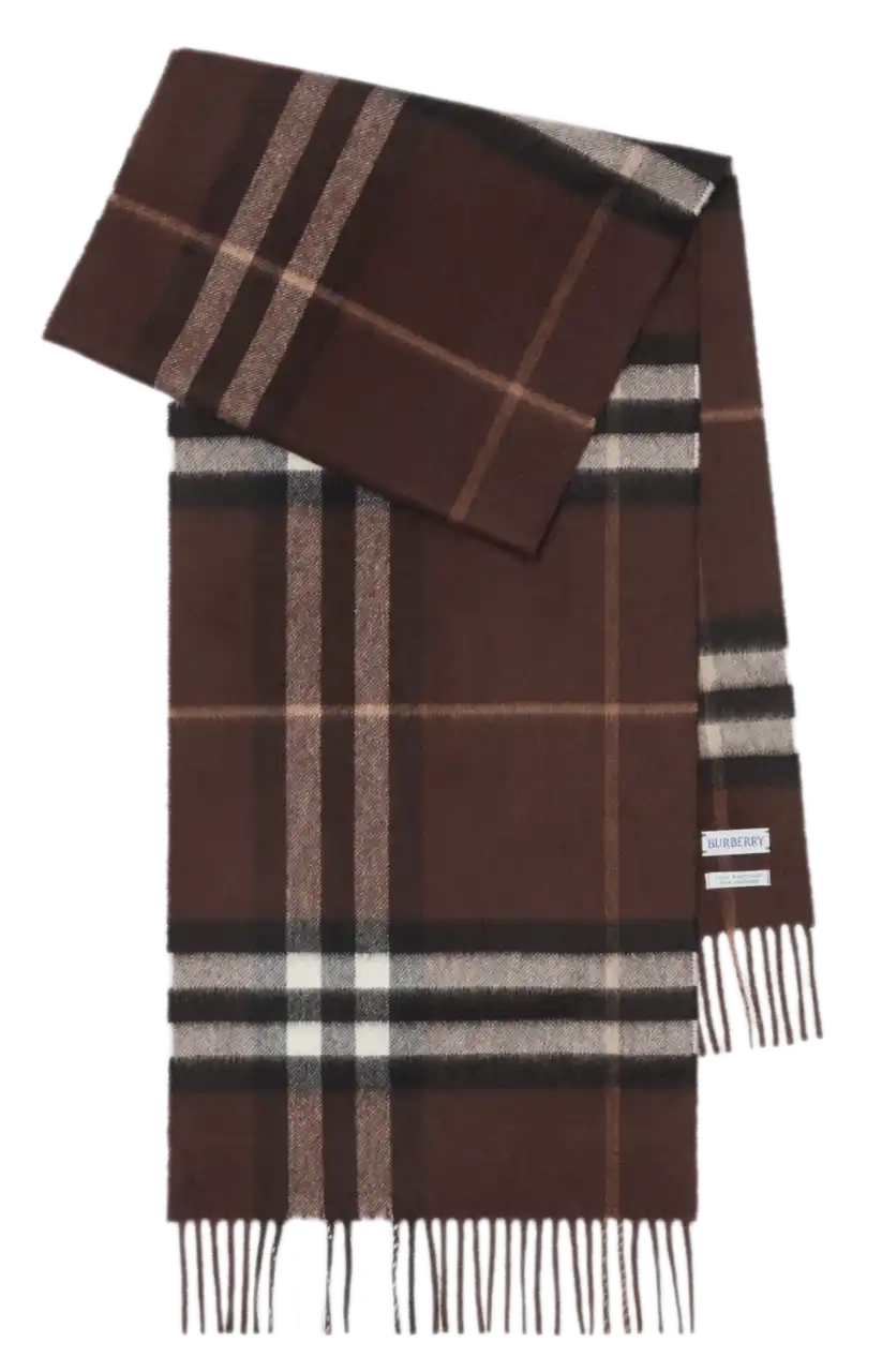 Burberry Check Cashmere Scarf - Treacle