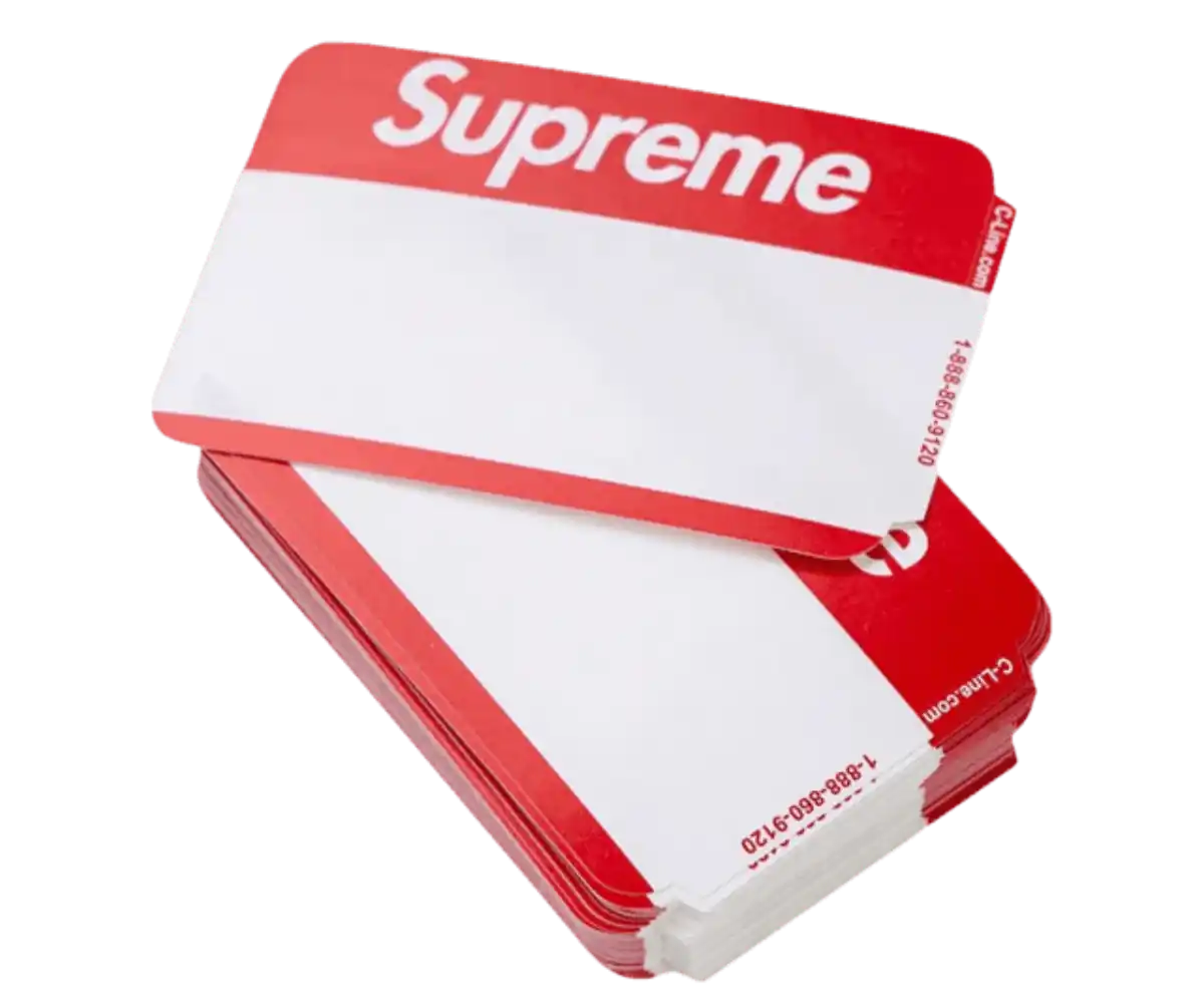 Supreme Name Badge Stickers (Pack of 100) - Red
