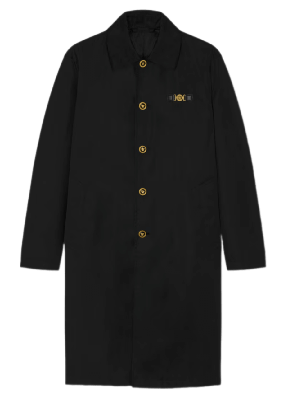 Versace Medusa Biggie Nylon Trench Coat - Black