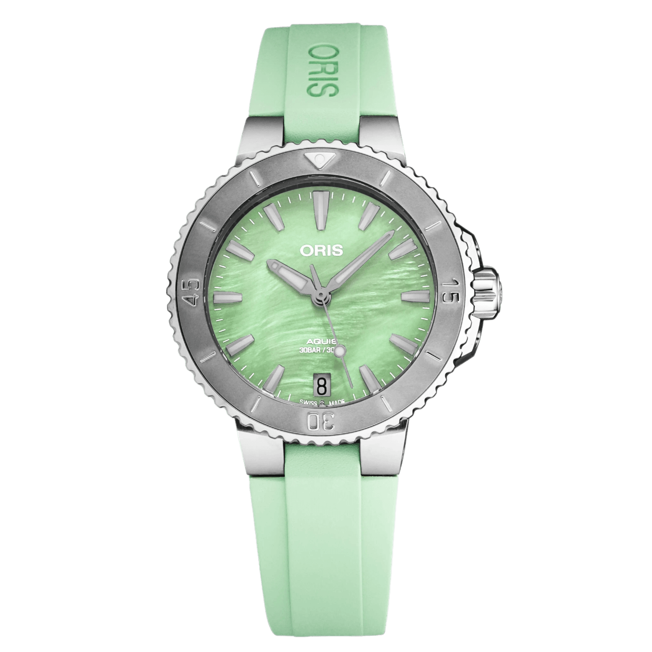 Oris Aquis Green Baton - 36mm, Steel (2024)