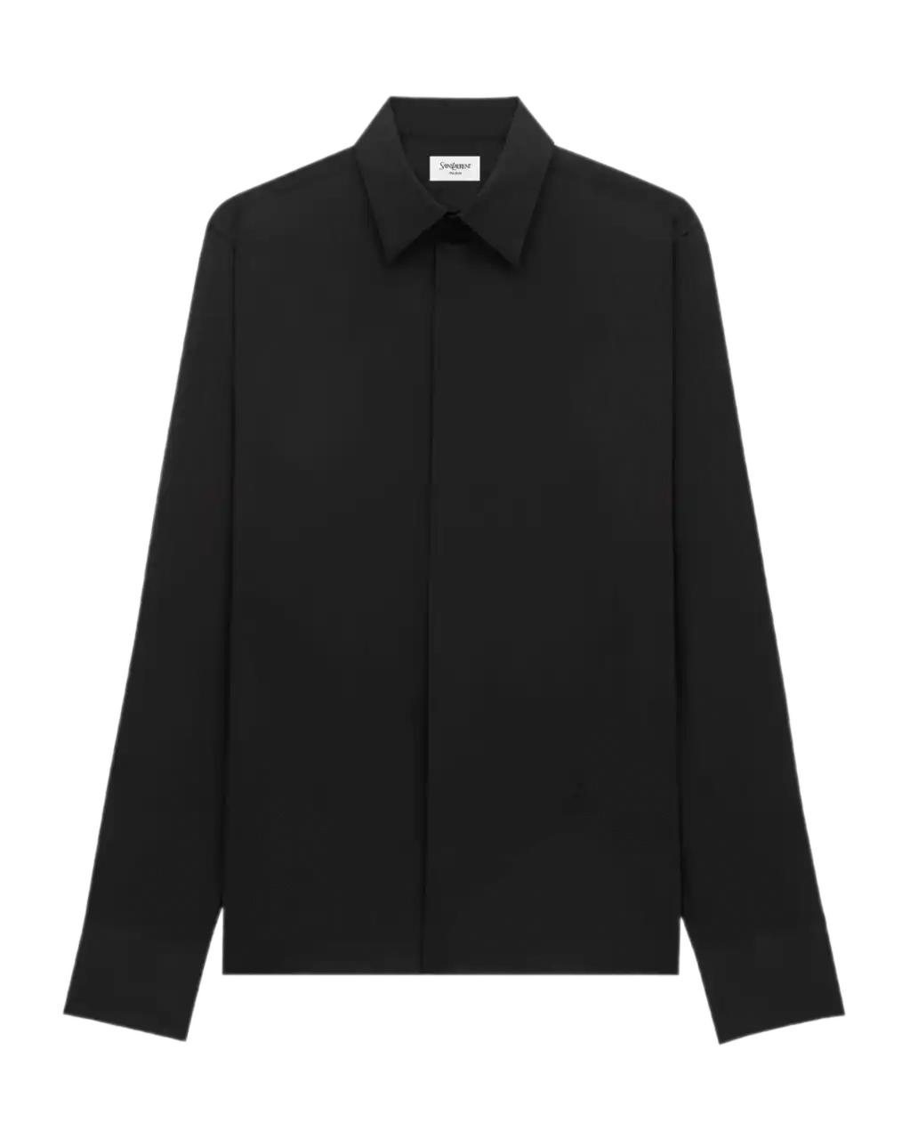 Saint Laurent Cassandre Shirt in Cotton Voile - Noir