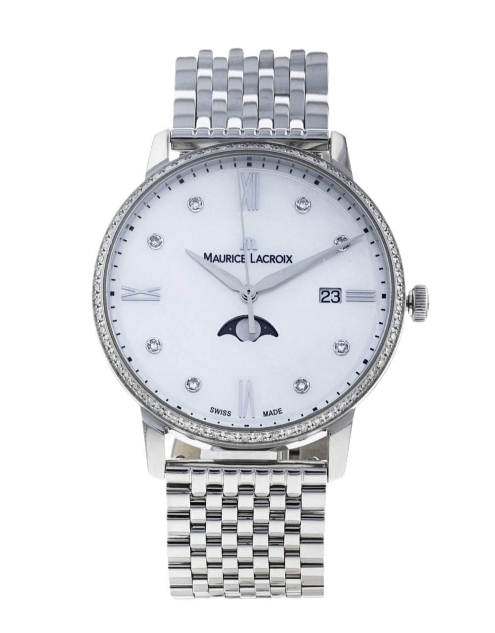 Maurice Lacroix Eliros Mother of Pearl White Diamond Dial - 35mm, Steel (2018)