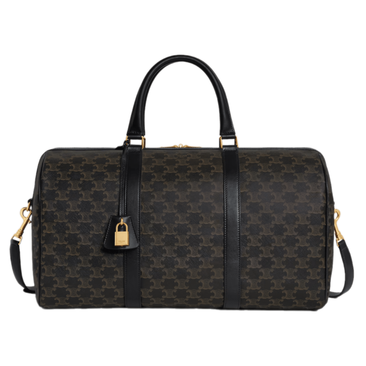 Celine Medium Travel Bag In Triomphe Canavs and Calfskin - Black