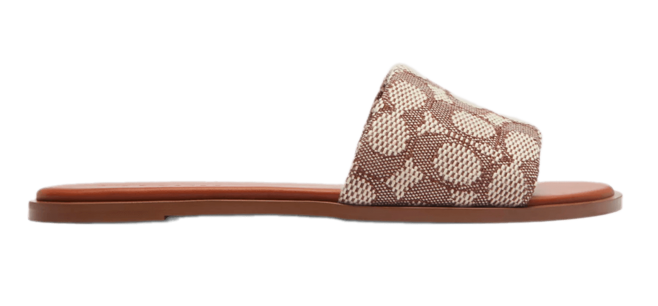 Coach Holly Sandal In Signature Textile Jacquard - Cocoa/Burnished Amber