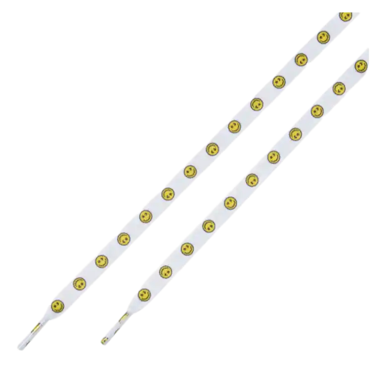 Converse 54 Inch High Top Smiley Lace - White