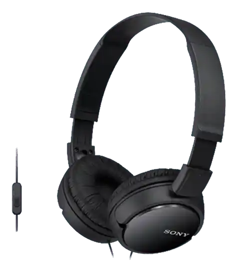 Sony MDR-ZX110AP Wired On-Ear Headphones with Microphone | Black