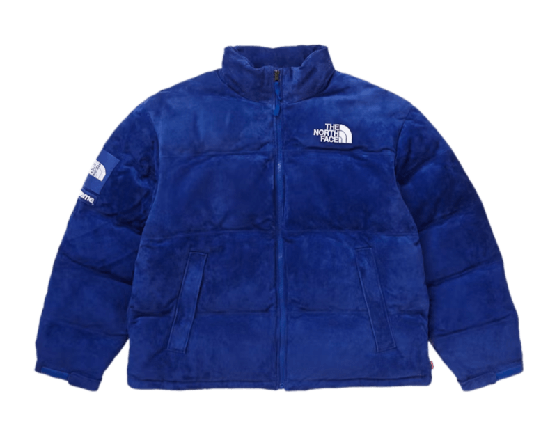 Supreme The North Face Suede Nuptse Jacket - Blue