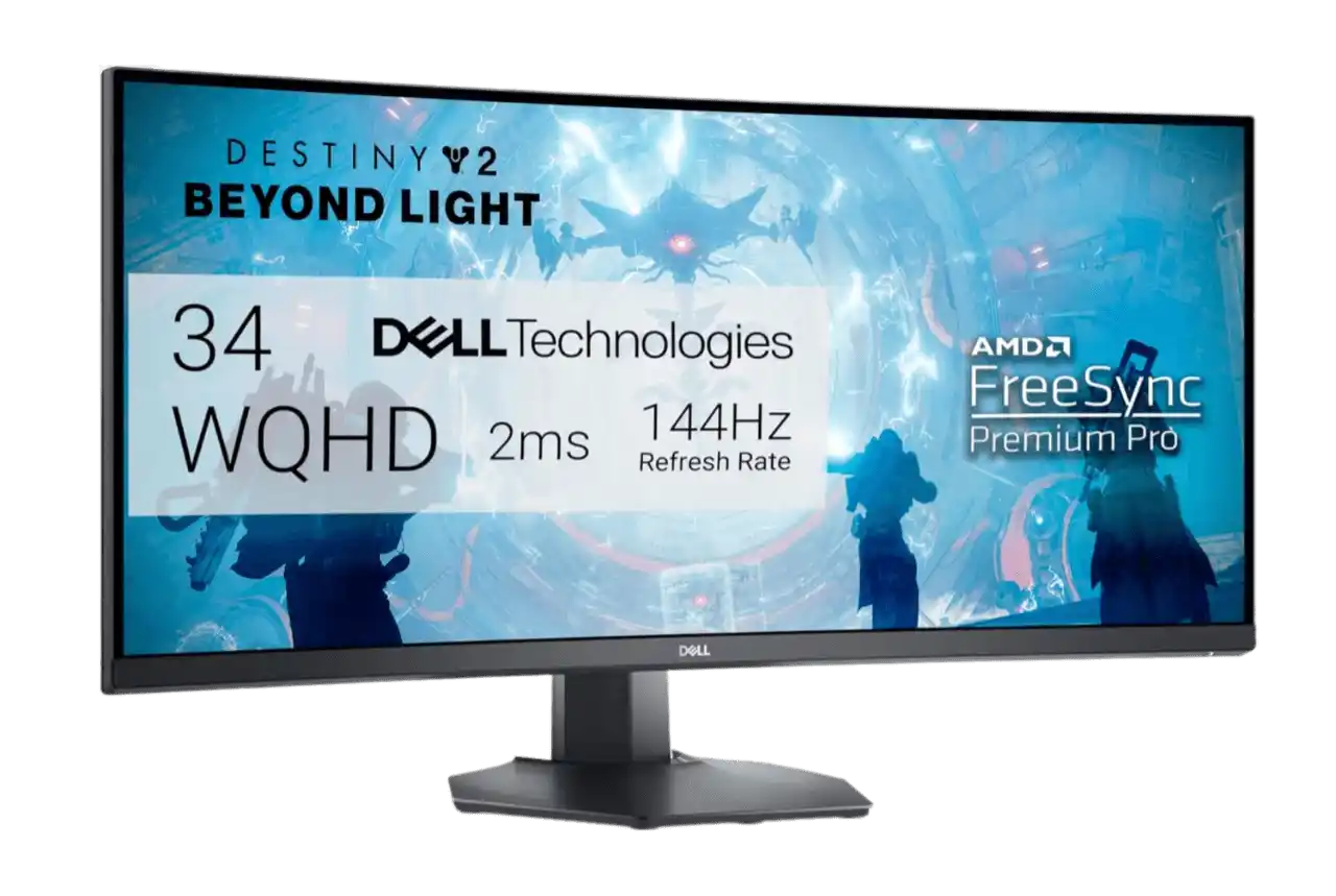 Dell S3422DWG 34 inch WQHD Curved Gaming Monitor, 144Hz, VA, 1ms MPRT, AMD FreeSync Premium Pro, Black