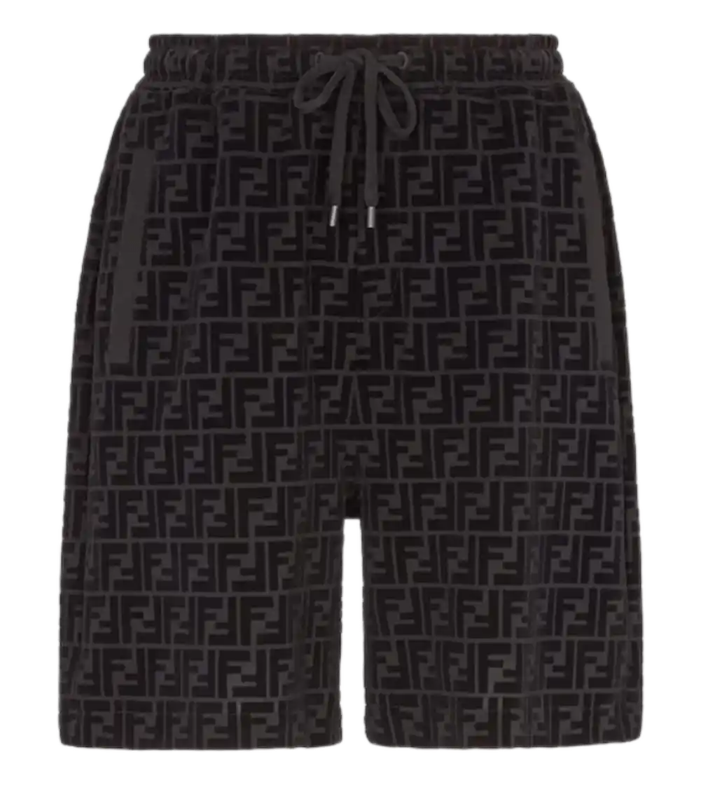 Fendi Timeless Bermudas FF Motif Pants - Black