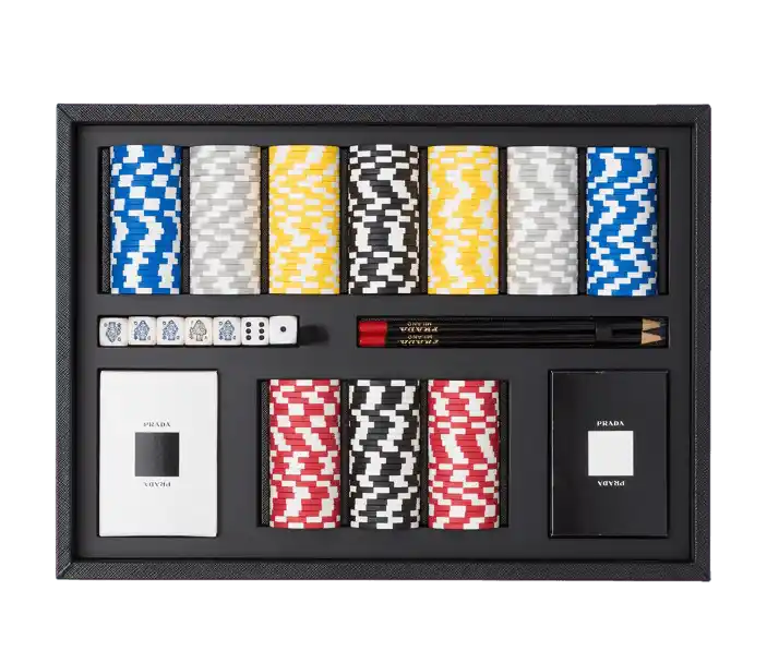 Prada Saffiano Leather Poker Set - Black