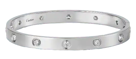 Love Bracelet, 10 Diamonds - White Gold