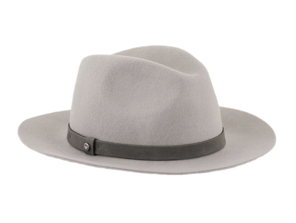 Emporio Armani Wool Cloth Fedora Hat with Band - Beige