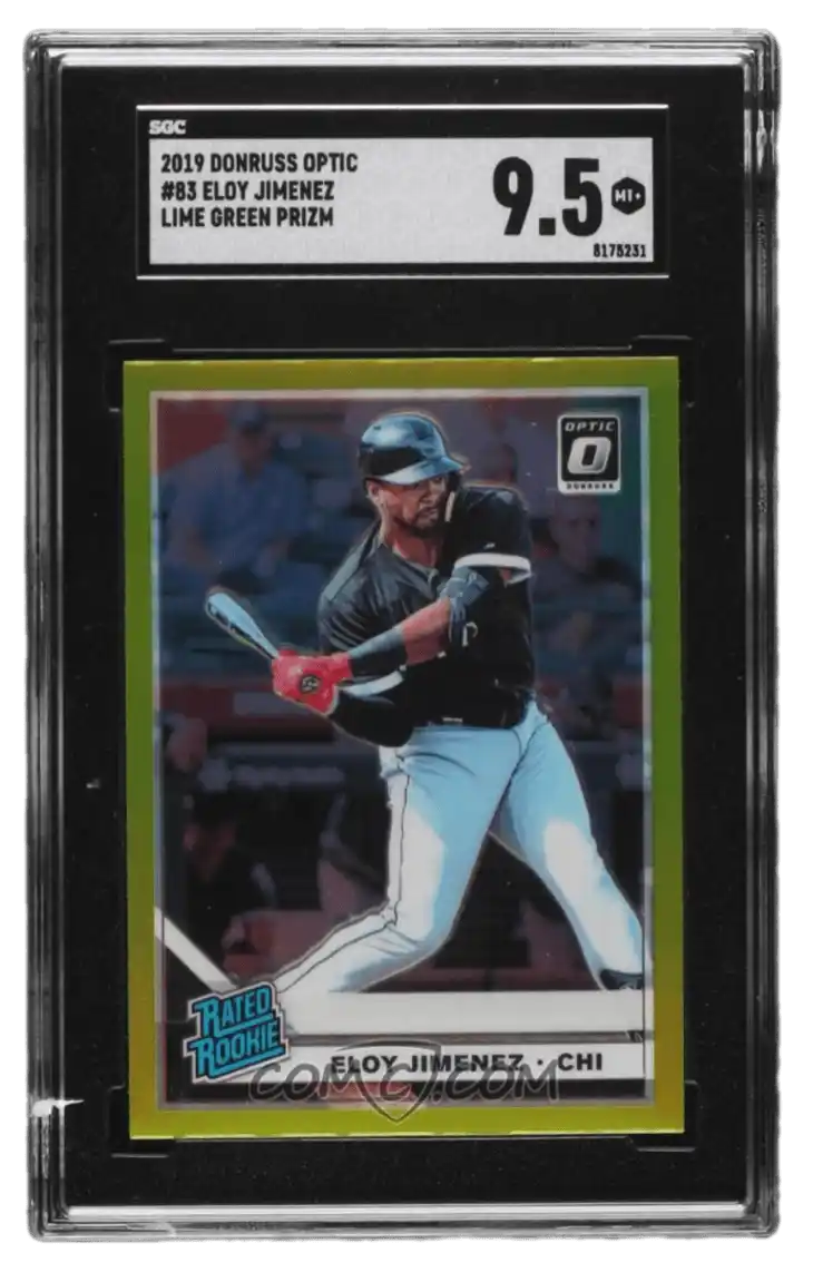 2019 Panini Donruss Optic - Lime Green Prizm #83 - Rated Rookies - Eloy Jimenez SGC 9.5