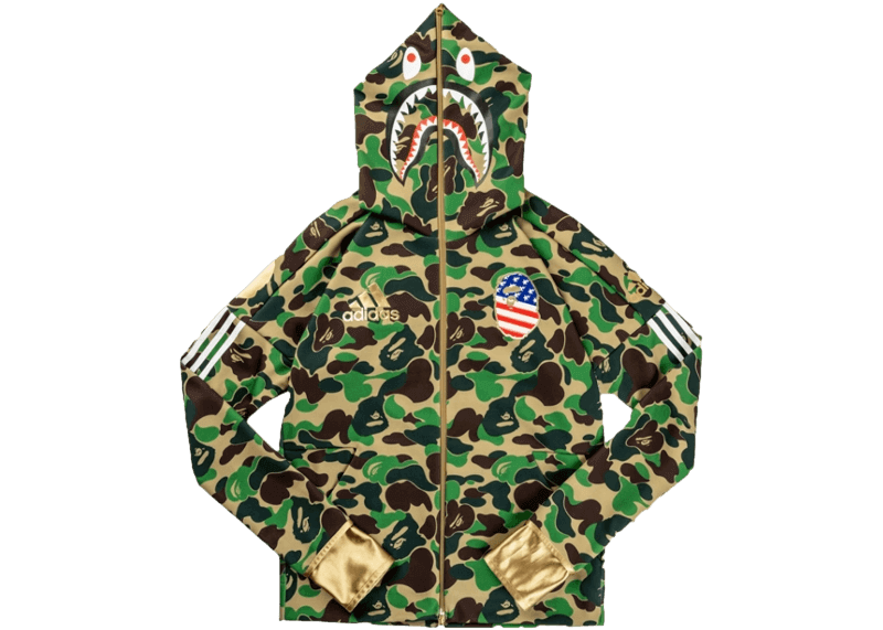 BAPE x Adidas SB Shark Hoodie - Green