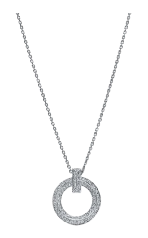 Tiffany T1 Circle Pendant - White Gold with Pavé Diamonds