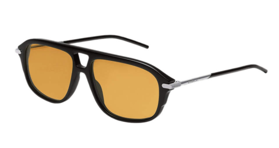 Givenchy One Sunglasses in Acetate and Metal - Black/Yellow