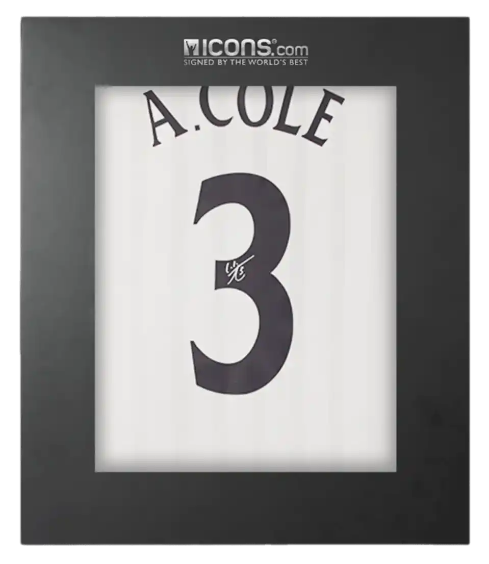 Ashley Cole Back Signed England 2002 Home Shirt In Deluxe Packaging
