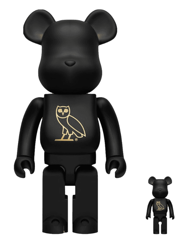 Bearbrick x OVO OG Owl 100% and 400% Collectible Set - Black
