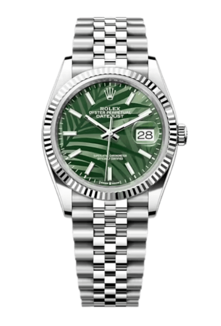 Rolex Datejust Olive Green Palm Dial - 36mm, Steel (2022)