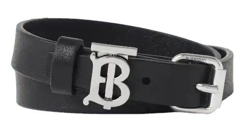 Burberry Monogram Motif Leather Bracelet - Black/Palladium