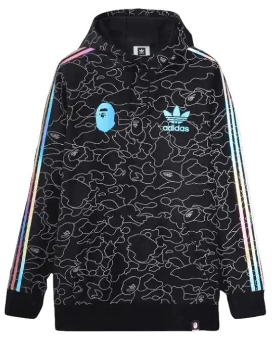 BAPE x Adidas Tech Hoodie - Black
