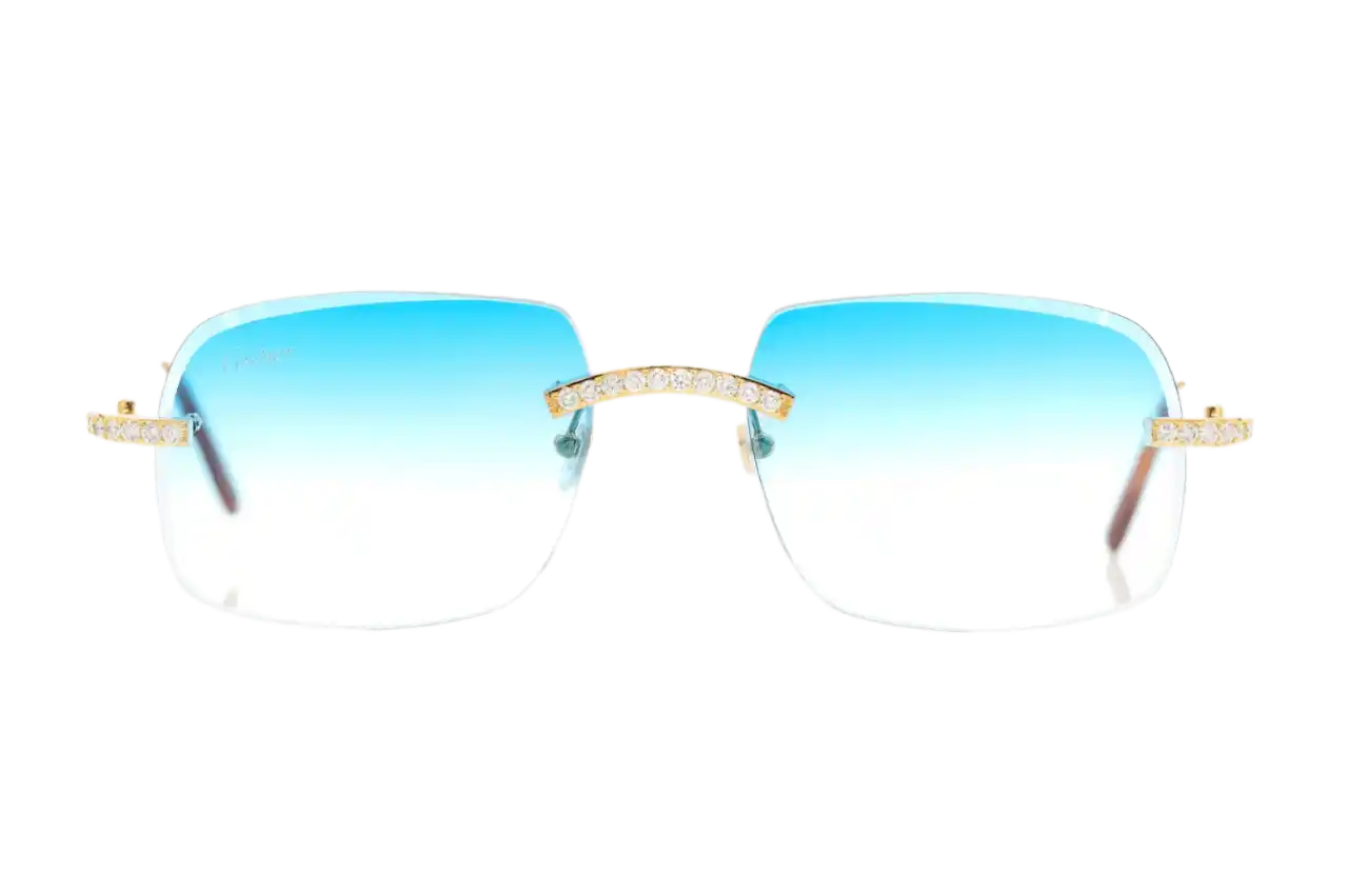 Cartier Glasses Iced Out Diamonds Rimless - 2.50ctw - White Gold