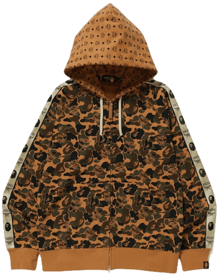 BAPE x MCM Camo Zip Hoodie - Brown