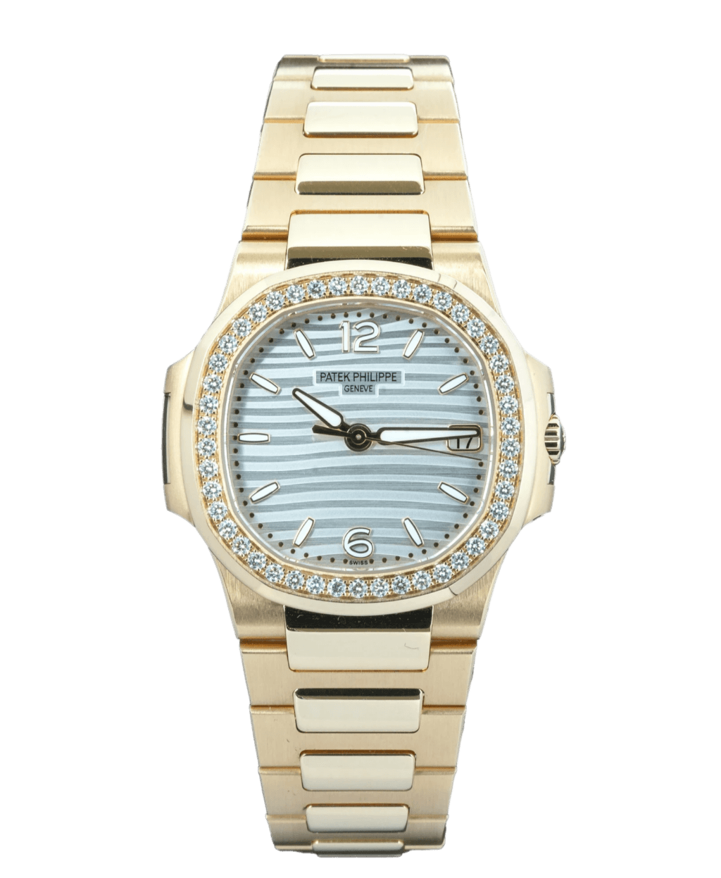 Patek Philippe Nautilus White Dial - 32mm, Rose Gold, Diamond Bezel (2023)