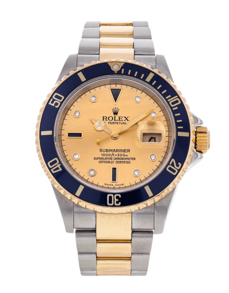 Rolex Submariner Champagne Diamonds and Sapphires Dial - 40mm, White Gold (2001)