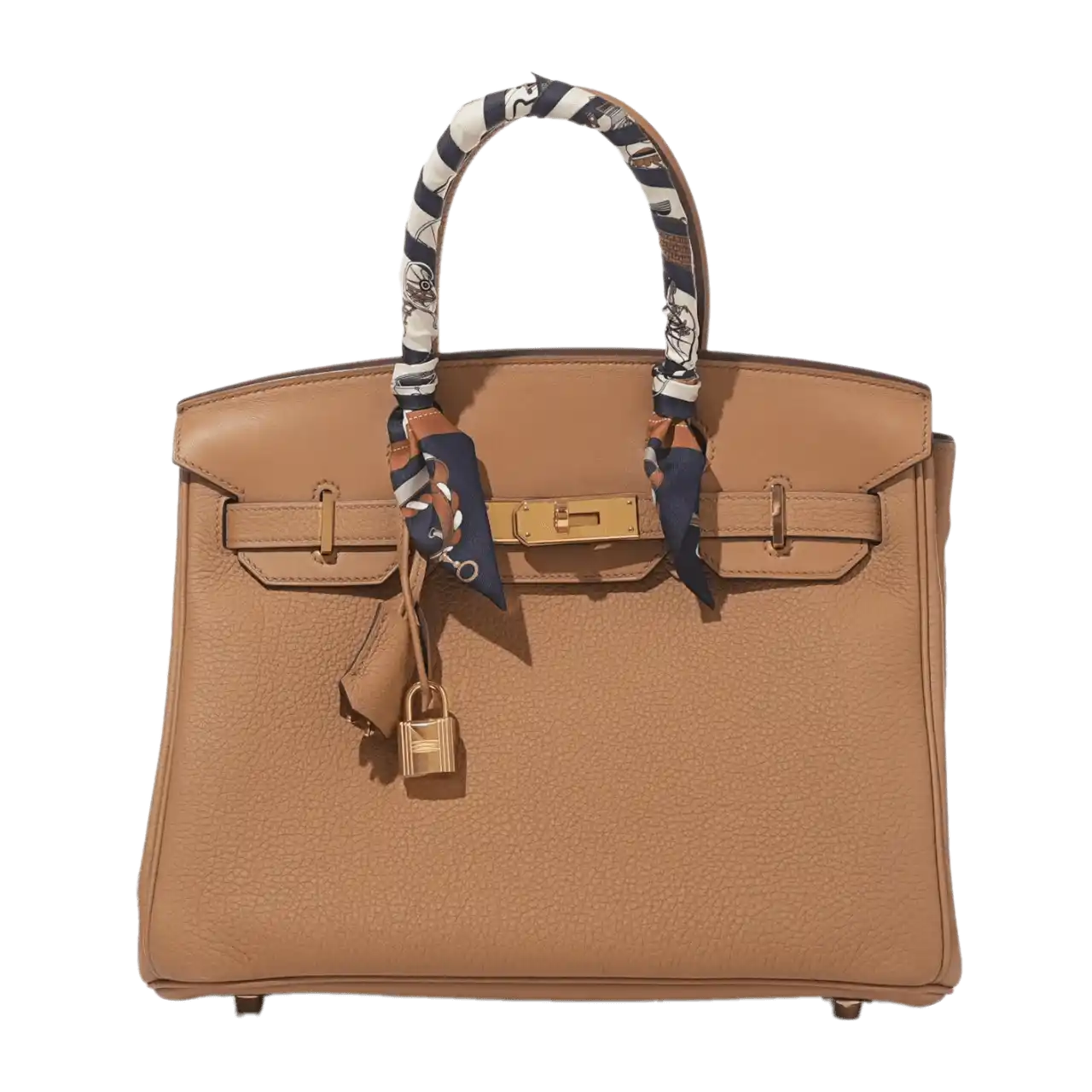 Hermès Biscuit Togo, Swift and Toile 3 in 1 Birkin 30 Gold Hardware, 2022 and Twilly