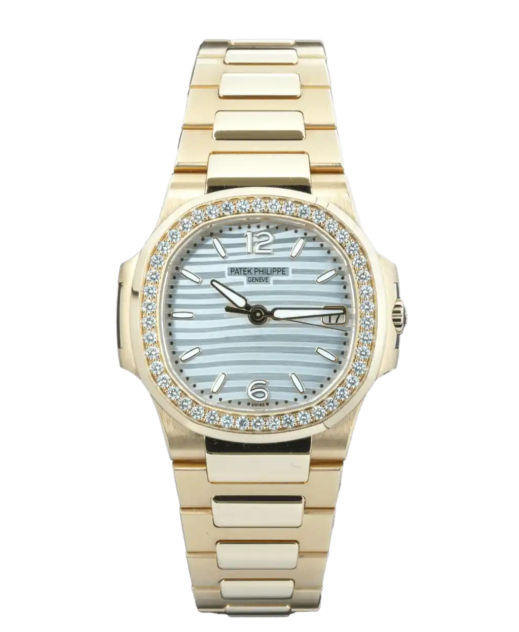 Patek Philippe Nautilus White Dial - 32mm, Rose Gold, Diamond Bezel (2023)