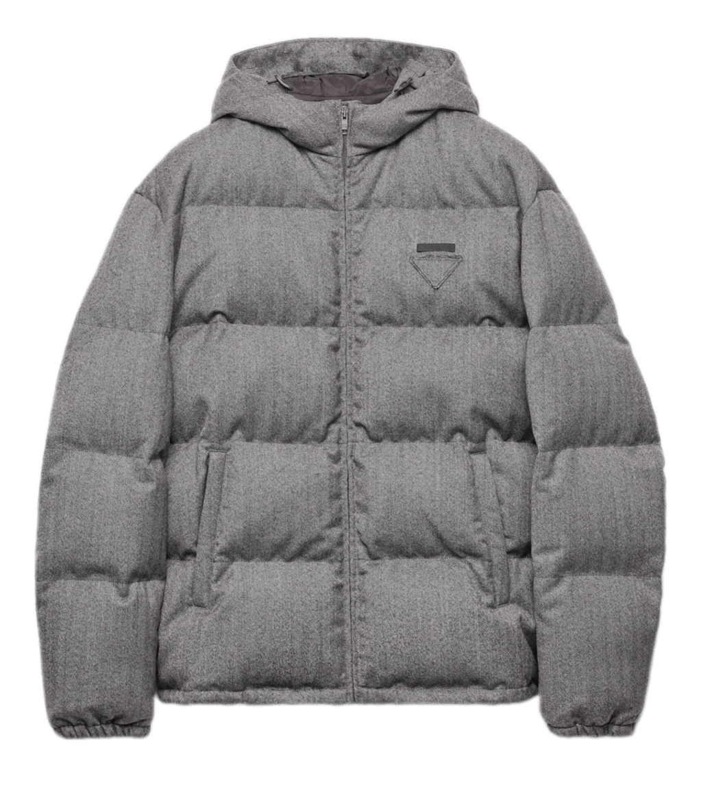 Prada Medium-weight Wool Down Jacket - Grey