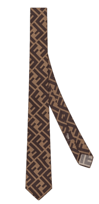 Fendi Brown Silk Necktie