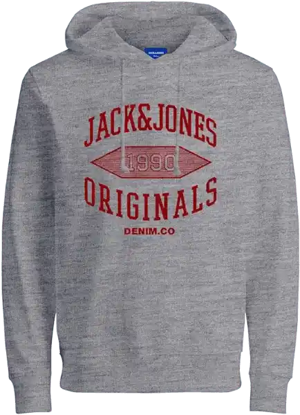 Jack & Jones Men's Hooded Sweatshirt - Light Grey