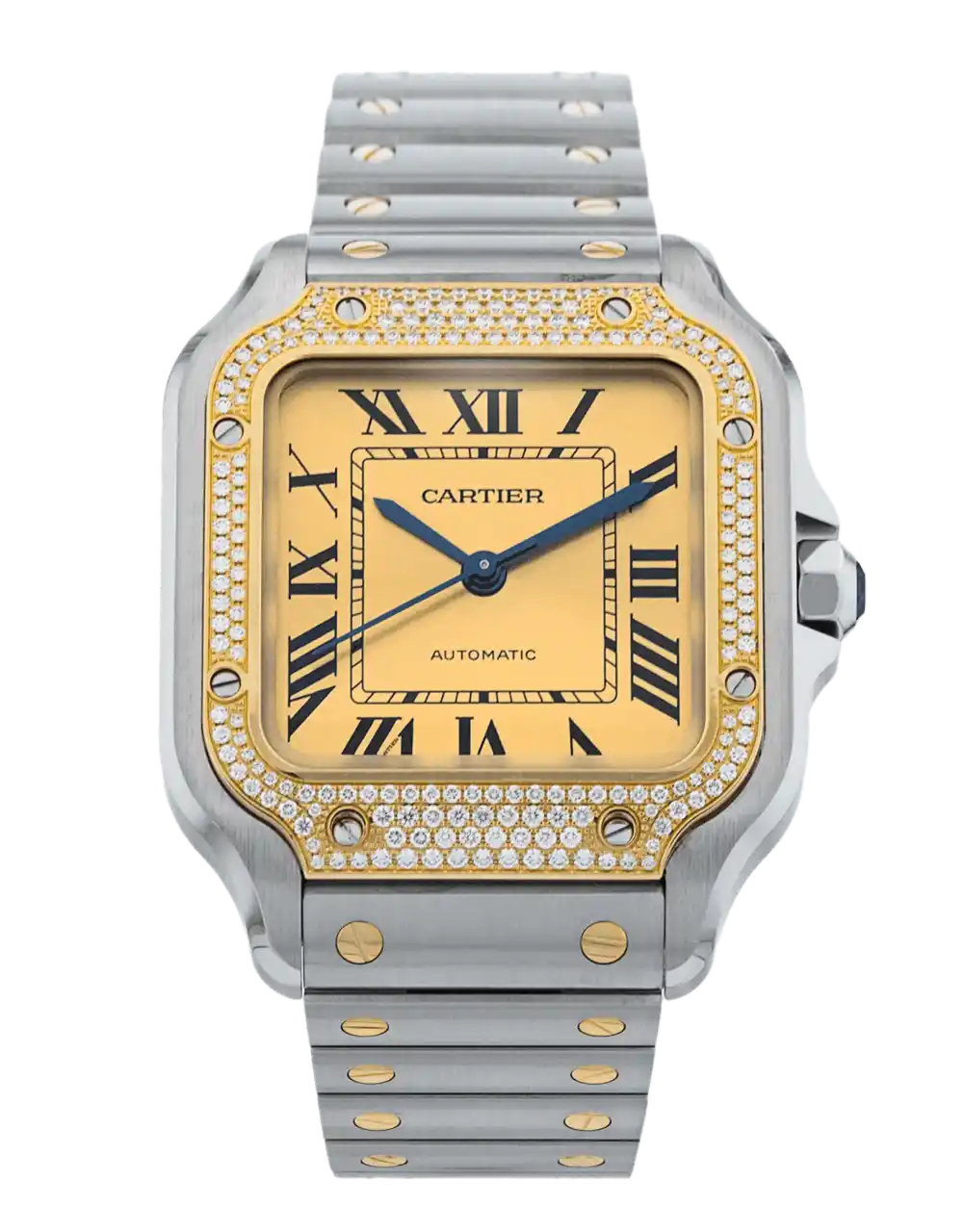 Cartier Santos Champagne Roman Dial - 35mm, Steel and Yellow Gold (2025)