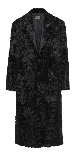Prada Single-breasted Leather Coat - Black
