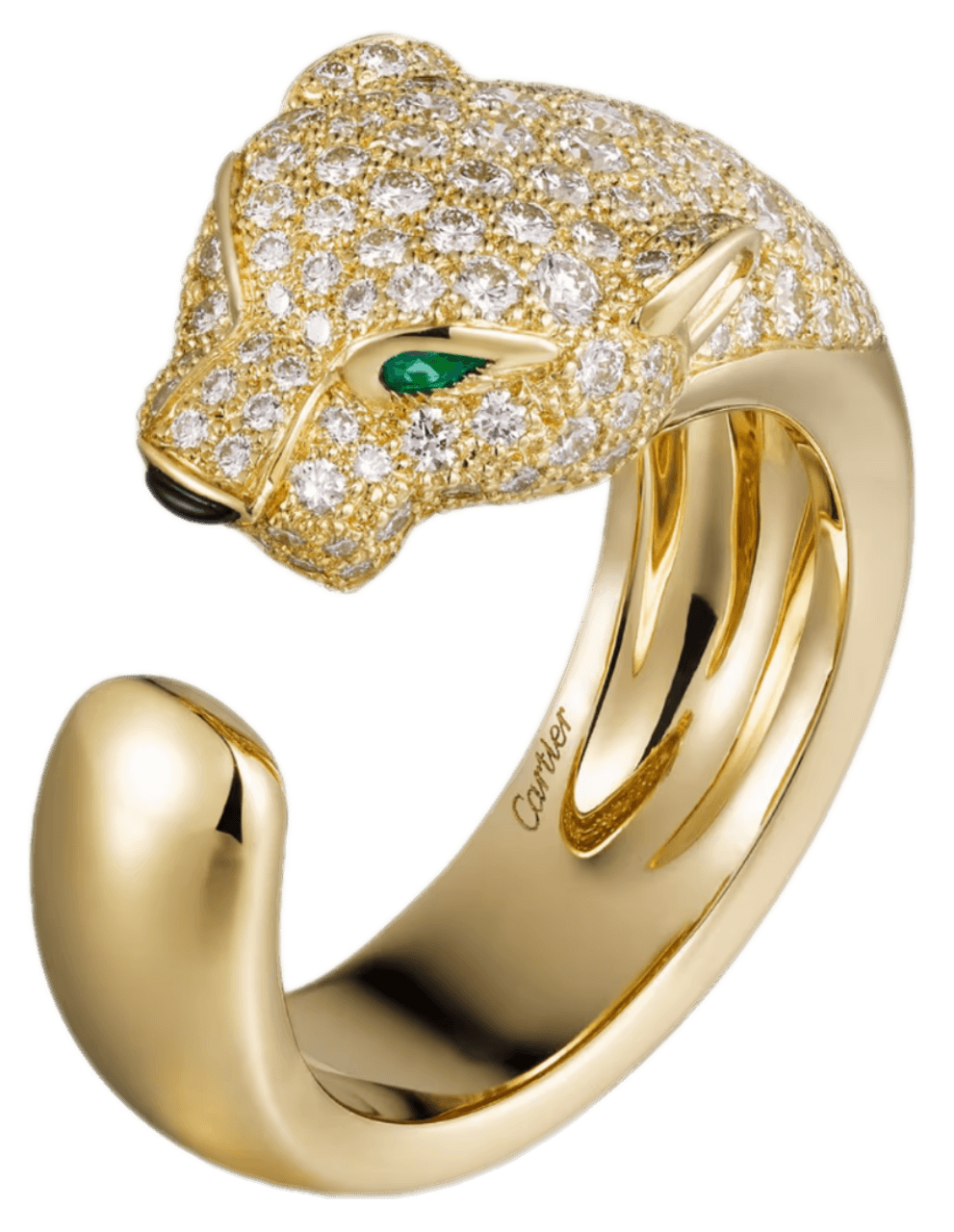 Panthère de Cartier Ring Medium Model Half-paved - Yellow Gold