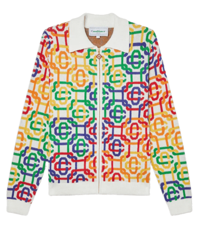 Casablanca Rainbow Monogram Zip Up Jumper - Multicolor