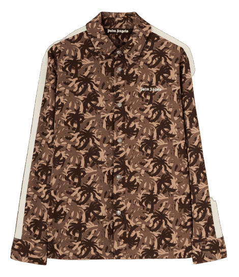 Palms Camo Track Shirt - Brown Off White