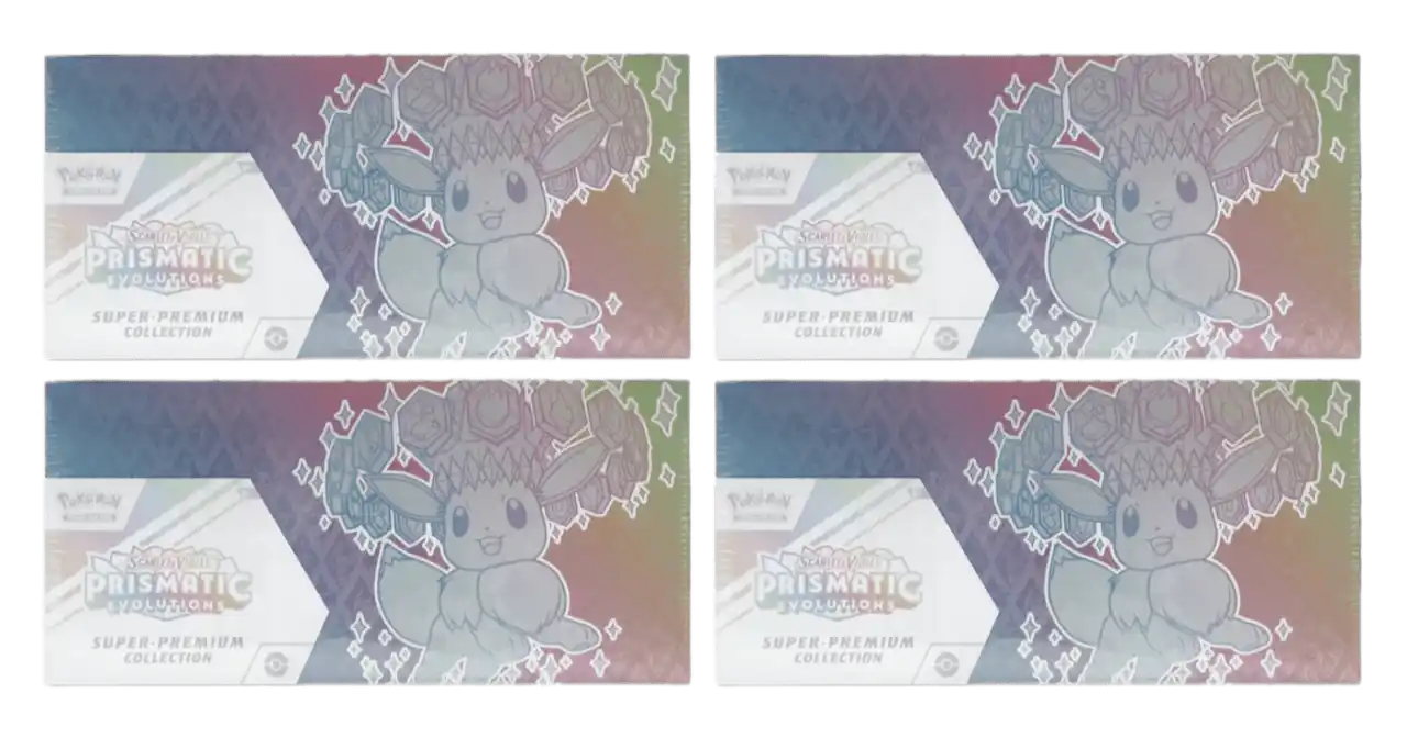 2025 Pokémon Scarlet & Violet Prismatic Evolutions Super Premium Collection 4x Lot