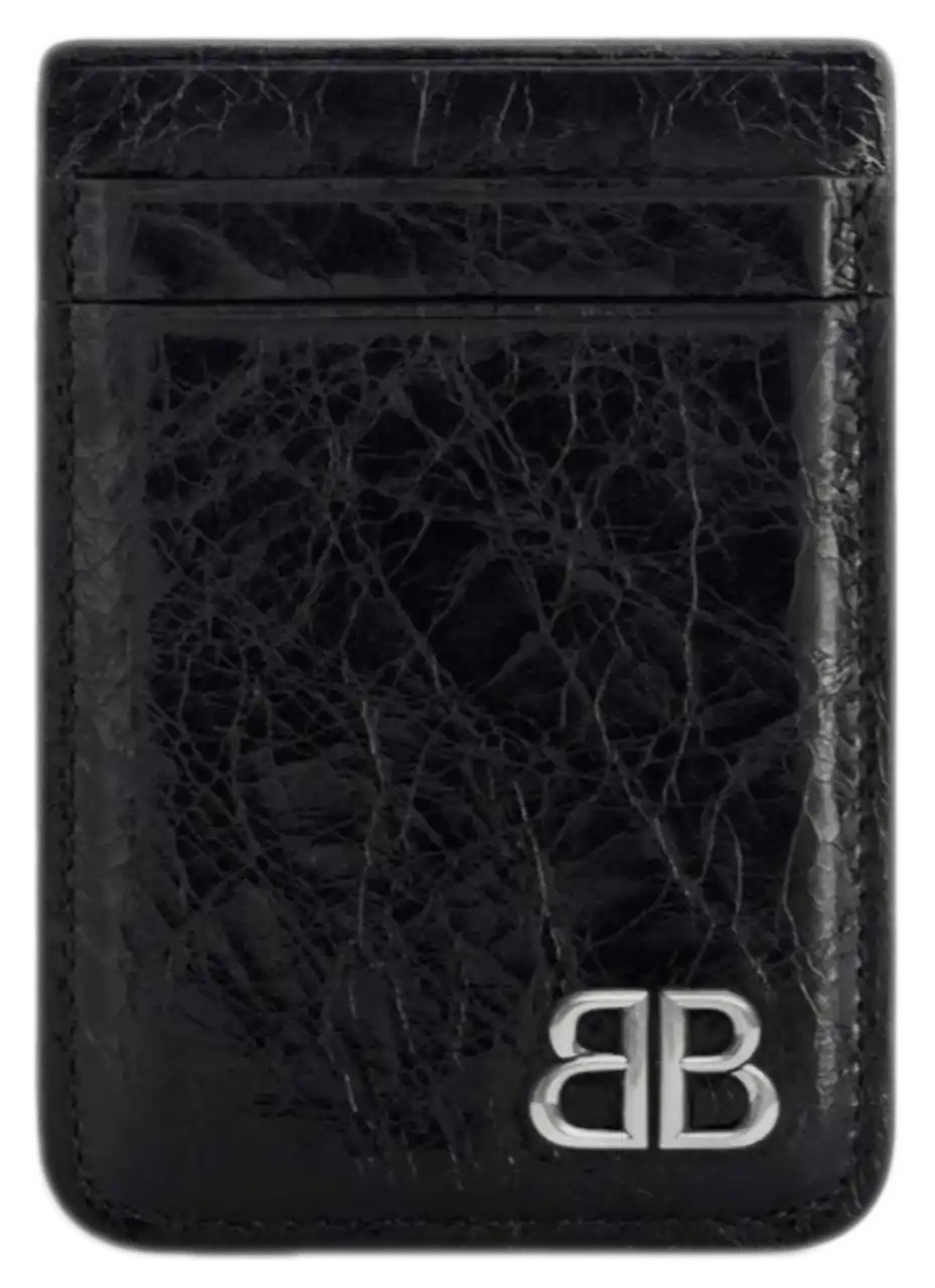 Balenciaga Monaco Magnet Card Holder - Black