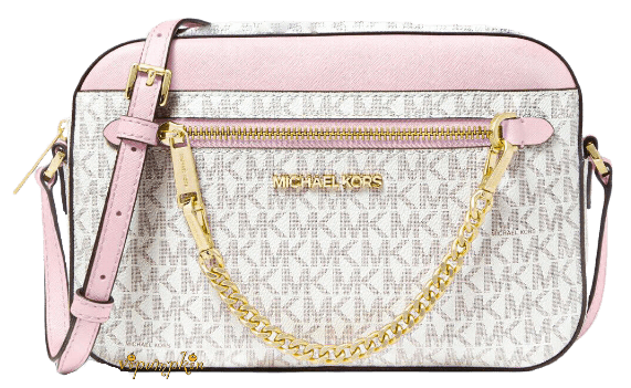 Michael Kors Jet Set East West Crossbody Bag - Large Vanilla/Pink