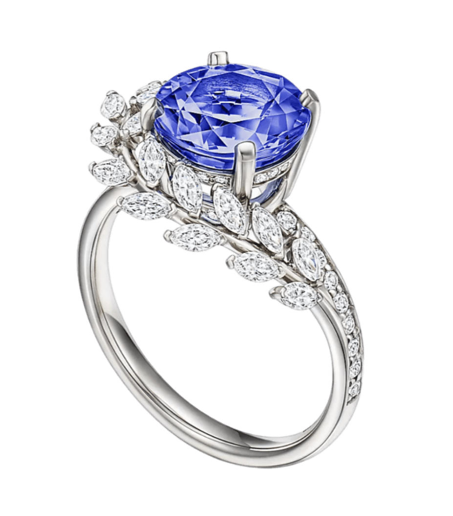 Tiffany Victoria Vine Ring - Platinum with Tanzanite and Diamonds