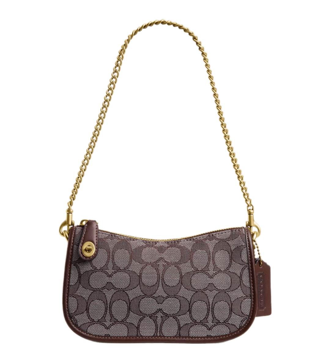 Coach Swinger Bag 20 In Signature Jacquard - Brass/Oak Maple