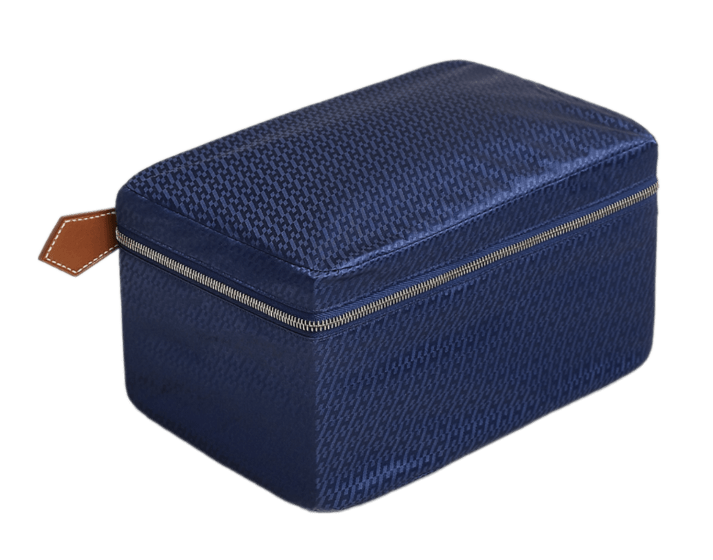 Hermès Travelsilk Mini Travel Cube - Bleu Saphir/Fauve