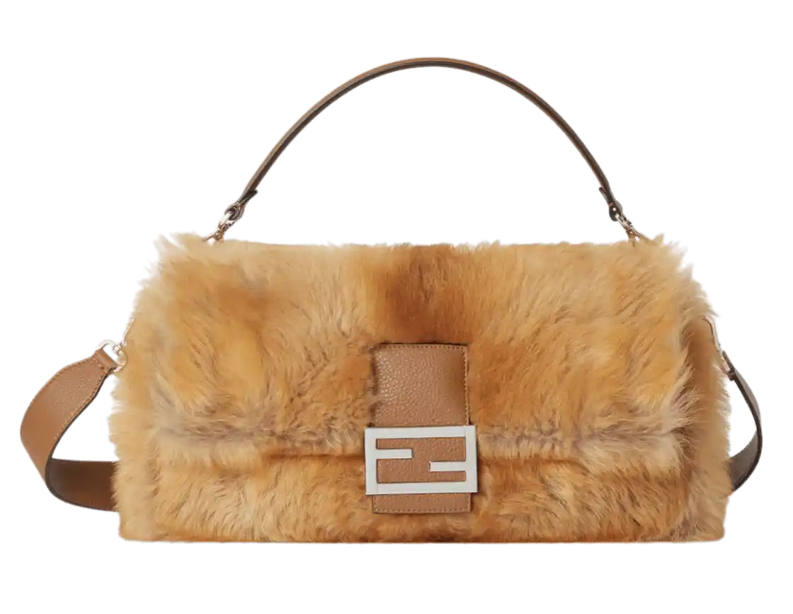 Fendi Maxi Baguette Sheepskin - Beige