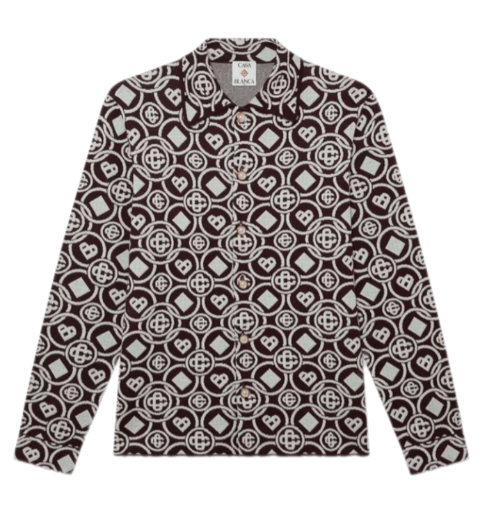 Casablanca Monogram Cotton Knit Shirt - Burgundy