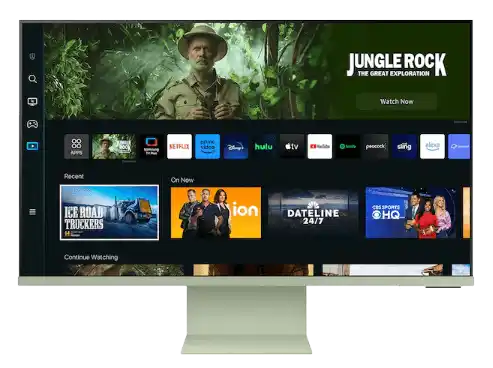 Samsung - 27" M80C Smart Monitor 4K UHD with Streaming TV, USB-C Ergonomic Stand and SlimFit Camera - Spring Green