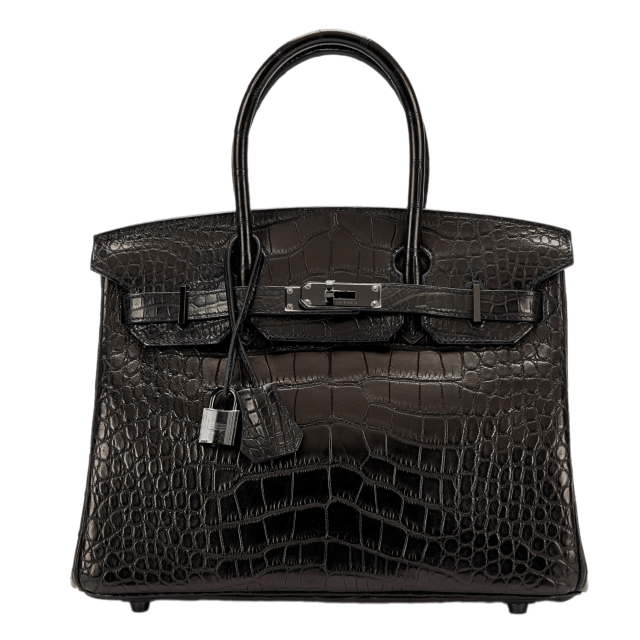 Hermès Black Matte Alligator So Black Birkin 30 Black PVD Hardware, 2010