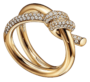 Tiffany Double Row Ring - 18K Gold With Diamonds